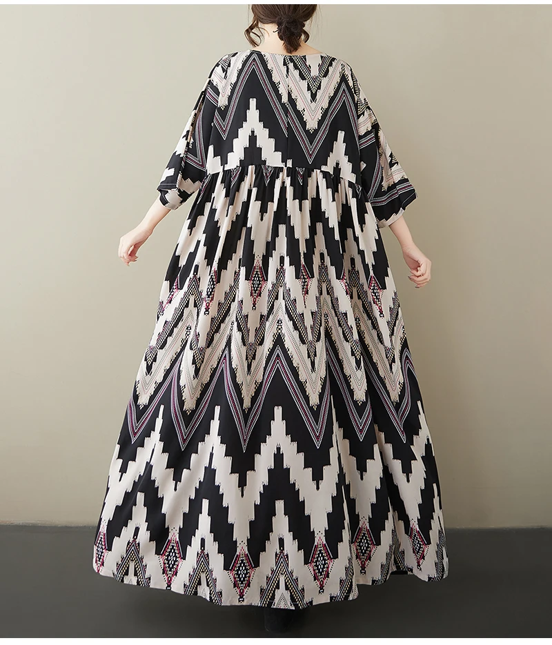 Oversized Polka Dot Print Summer Dress Woman Robe Casual Loose Korean Style Ladies Cotton Vestido Feminino Vintage Long Dresses