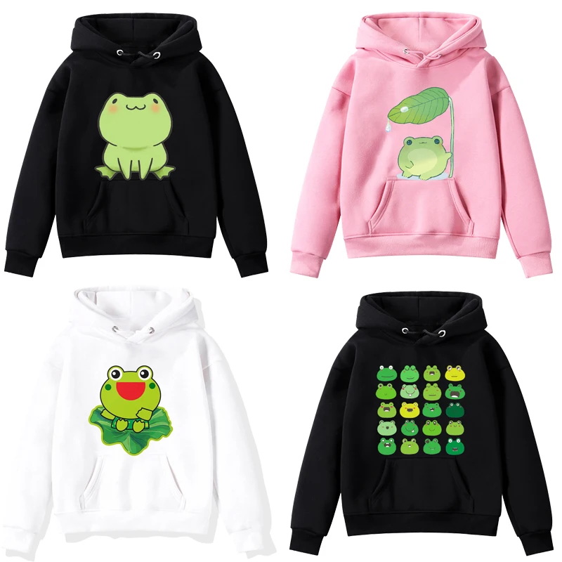 Sweats à capuche grenouille mignons pour enfants, pulls d'animaux de dessin animé pour tout-petits, vêtements pour enfants Anime PVD, manteau en Y pour filles et garçons, printemps et automne