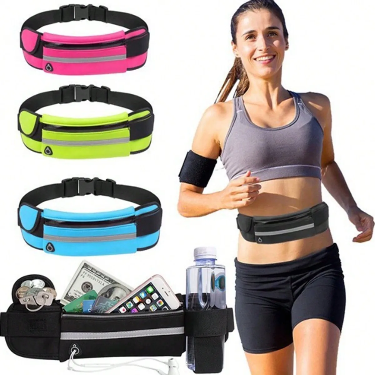 

1pcs Outdoor sports waist bag for men and women, running and cycling, fitness travel, leisure, hands-free wallet