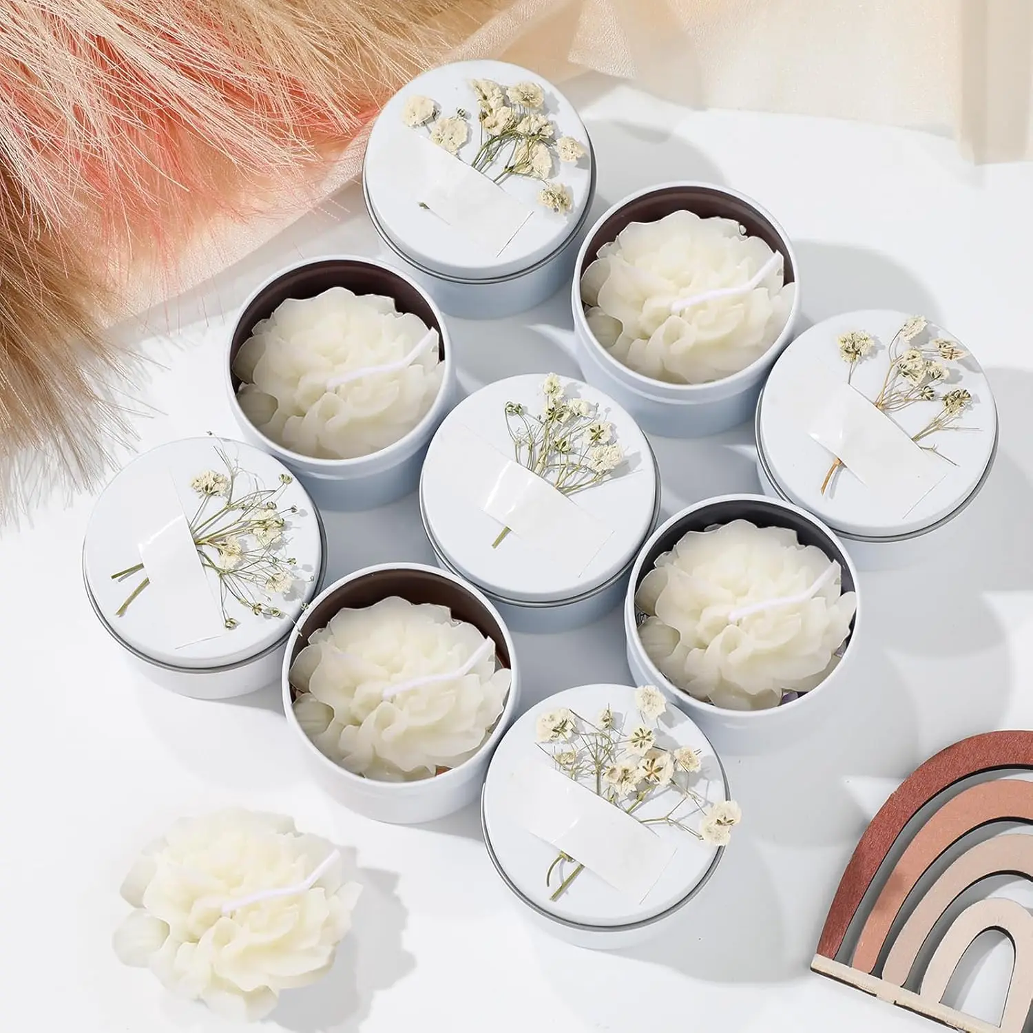 

12 Pcs Bridesmaid Gift Scented Candles Valentine's Day Bridesmaid Proposal Candle Soy Wax Flower