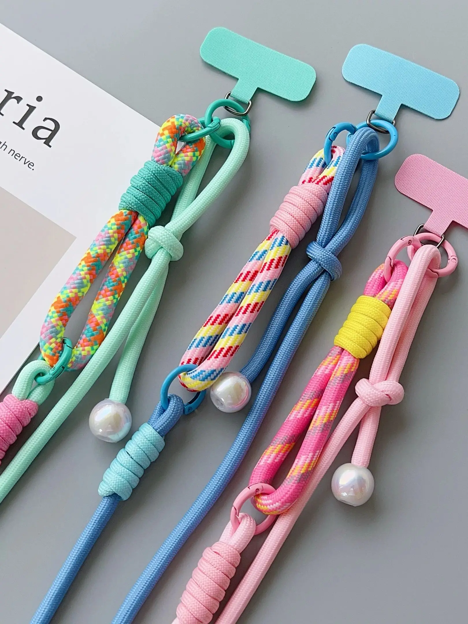 Lanière Simple deux en un pour téléphone portable, sangle à bandoulière, corde courte de poignet DIY, lanière fantaisie réglable multifonctionnelle