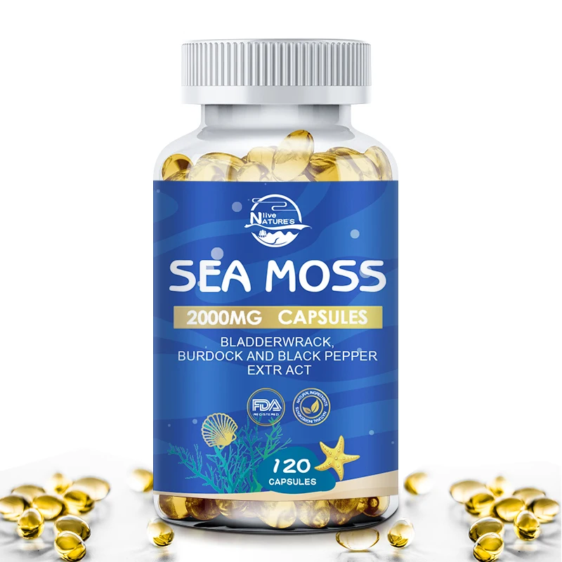 

Organic Sea Moss Capsules, Irish Sea Moss, bladderwrack & Burdock Root 120 Pills