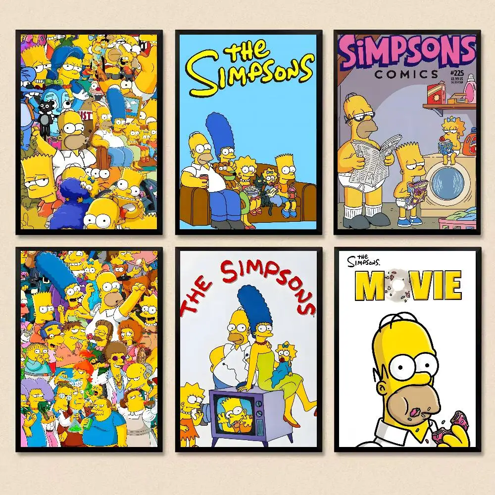 FUNNY The S-Simpsons high-definition Poster Room Decor Waterproof Sticky For Home Bar Wall Art Decoration