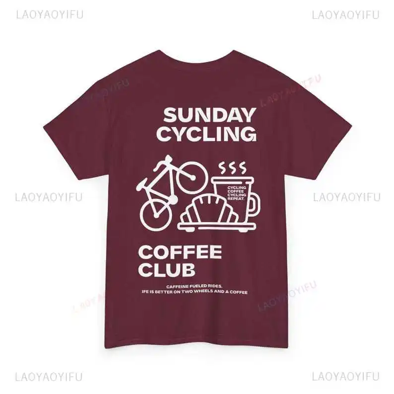 

Sunday Cycling Coffee Club Графические футболки унисекс для женщин и мужчин летняя велосипедная футболка высокого качества классические дышащие топы