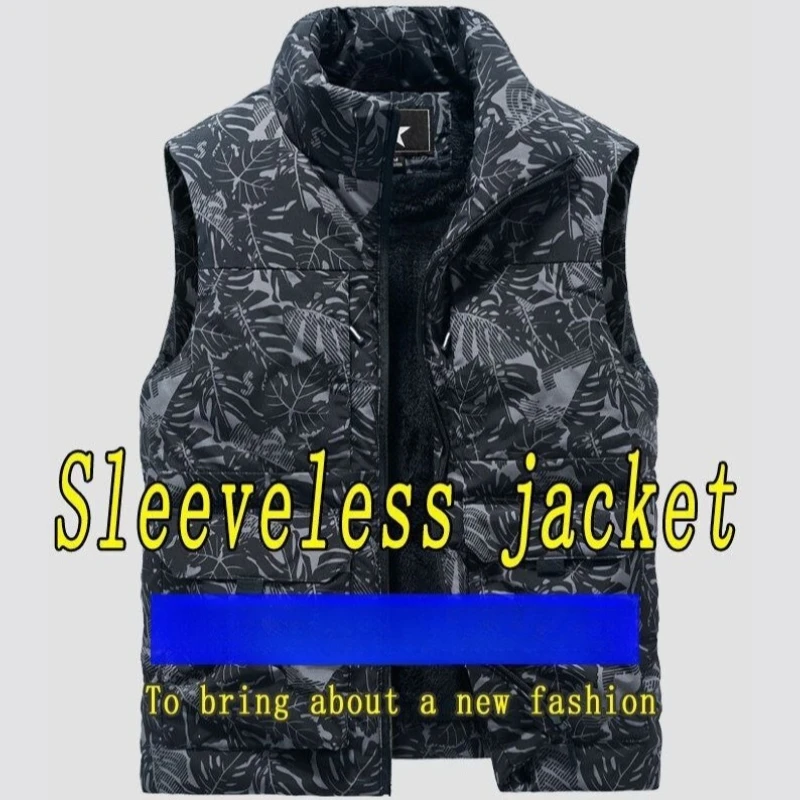 

Men's Multi-Pocket Workwear Vests Winter Vest Jackets Sleeveless Coat Fashion Large Size 6XL Male Warm Waistcoat Fleece Vest Men