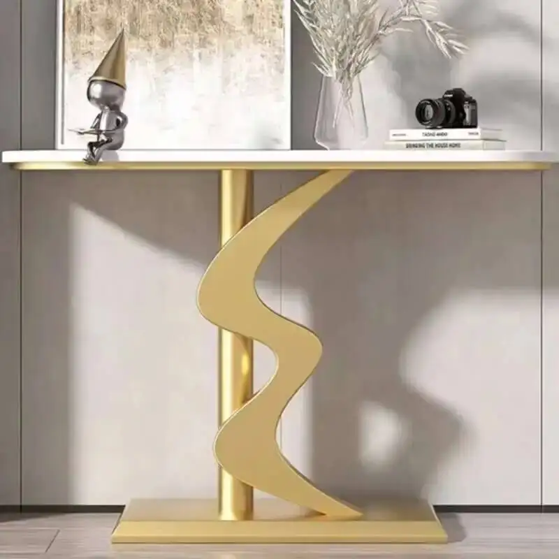 طاولة وحدة التحكم الرخامية العصرية البهجة الجمالية الحد الأدنى طاولة وحدة التحكم الفاخرة مدخل الجمال Tisch Wohnzimer أثاث المنزل #4