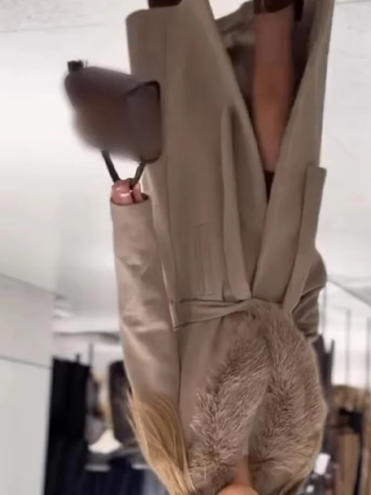 

HH женское зимнее теплое длинное пальто женское повседневное однобортное пальто с карманами и поясом шикарная куртка с воротником из искусственного меха с длинными рукавами