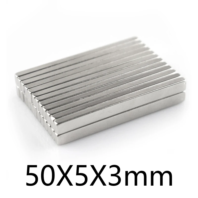 

10-100pcs 50x5x3mm Small square Fridge Magnets N35 Neodymium magnetic 50*5*3mm block rare earth Magnet NdFeB Powerful 50*5*3mm