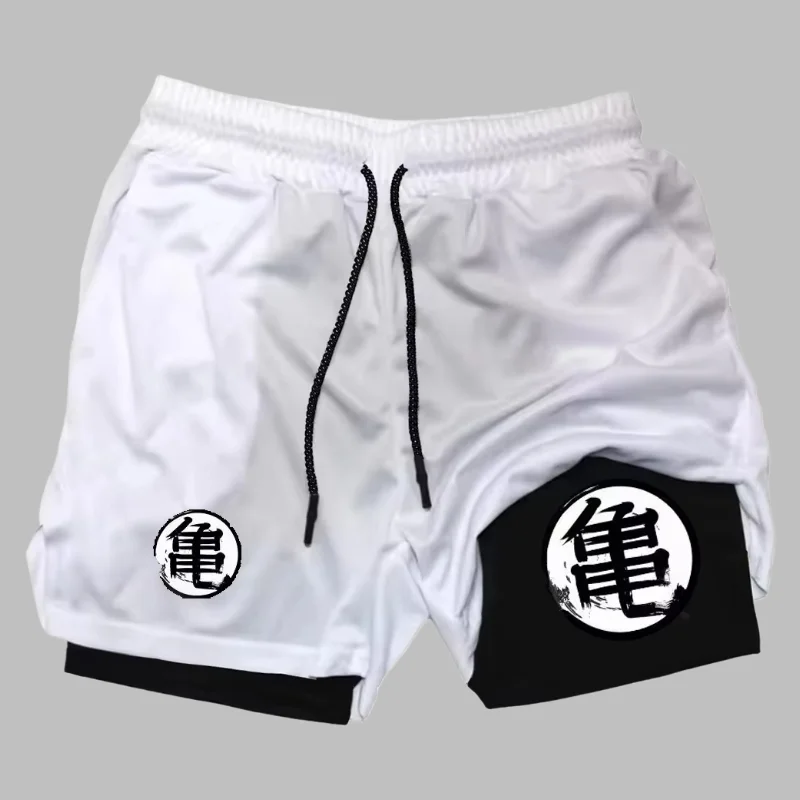 

Anime Inspired Men's 2-in-1 Compression Shorts, Quick Dry Running & Gym Sportswear Attire