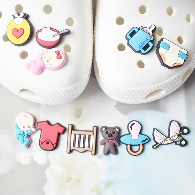 PVC Shoe Charms Kids Shoe Accessories love Shoe Decoration gift Shoe Buckles Pins for Clog Sandals  X-mas Gifts  Buckle