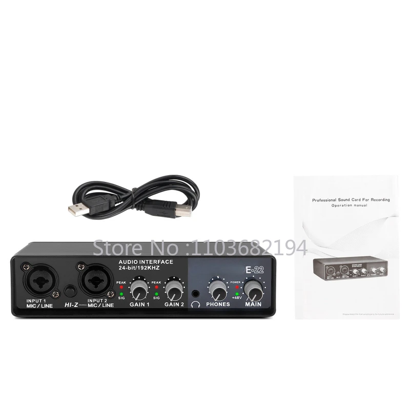 

External driver free computer recording sound card suitable for most recording software E22