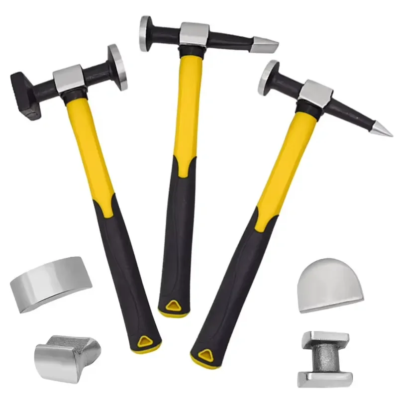 7 Piece Car Body Dent Repair Hammer Sheet Metal Repair Tool Kit Auto Panel Beating Dent Puller Removal Tools Set