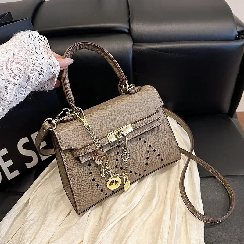 

2025 Kelly-Style Mini Purse Women Vintage Turn-Lock Shoulder Bag Platinum Accents Lightweight Crossbody Anti-Sag