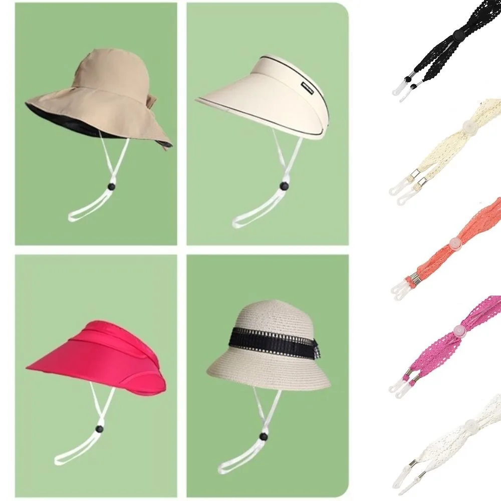 New Anti-drop Windproof Hat Strap Adjustable Removable Hat Retainer Unisex Lace Hat Chin Cord Straps Women