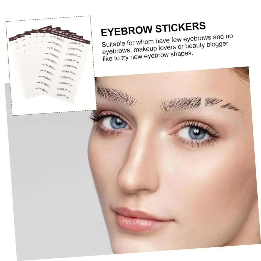 New Waterproof Eyebrow Tattoo Stickers Water-based Lasting Hair-like Eyebrow Brown Broken False Eyebrows for Women Man