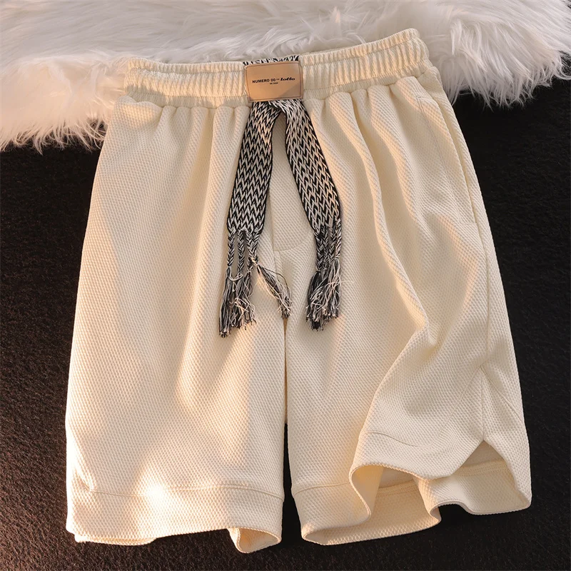 

Женские летние шорты большого размера кремово-желтого цвета, новинка, парные, в стиле Ins, с оригинальным дизайном, высокого качества, свободного кроя, из смесового полиэстера