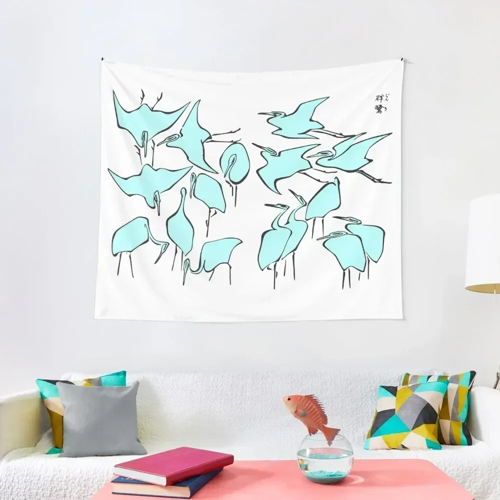 Cranes from Quick Lessons in Simplified Drawing Tapestry Wallpaper Bedroom Carpet Wall Home Supplies House Decor Tapestry