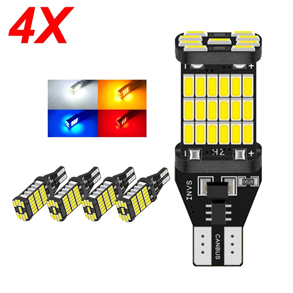 4Pcs W16W T15 921 LED Canbus Reverse Light Blub Back Up Lamp For E65 E66 E67 F01 F02 F03 E70 X5 E92 E81 E82 E88 1 3 7 Series