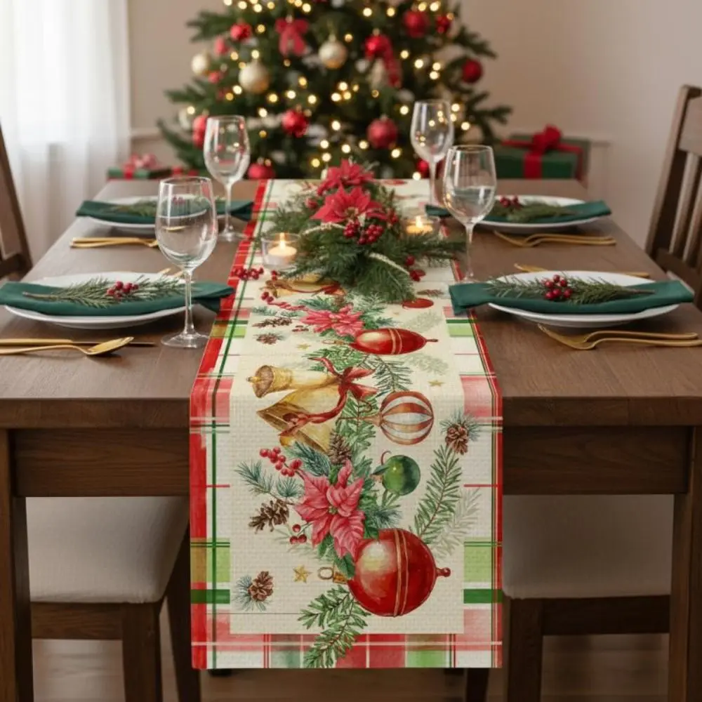 السنة الجديدة عيد الميلاد الجدول عداء أجراس عيد الميلاد نافيداد هدية عيد الميلاد مفرش المائدة سانتا كلوز غطاء العلم عيد الميلاد الجدول العلم #2