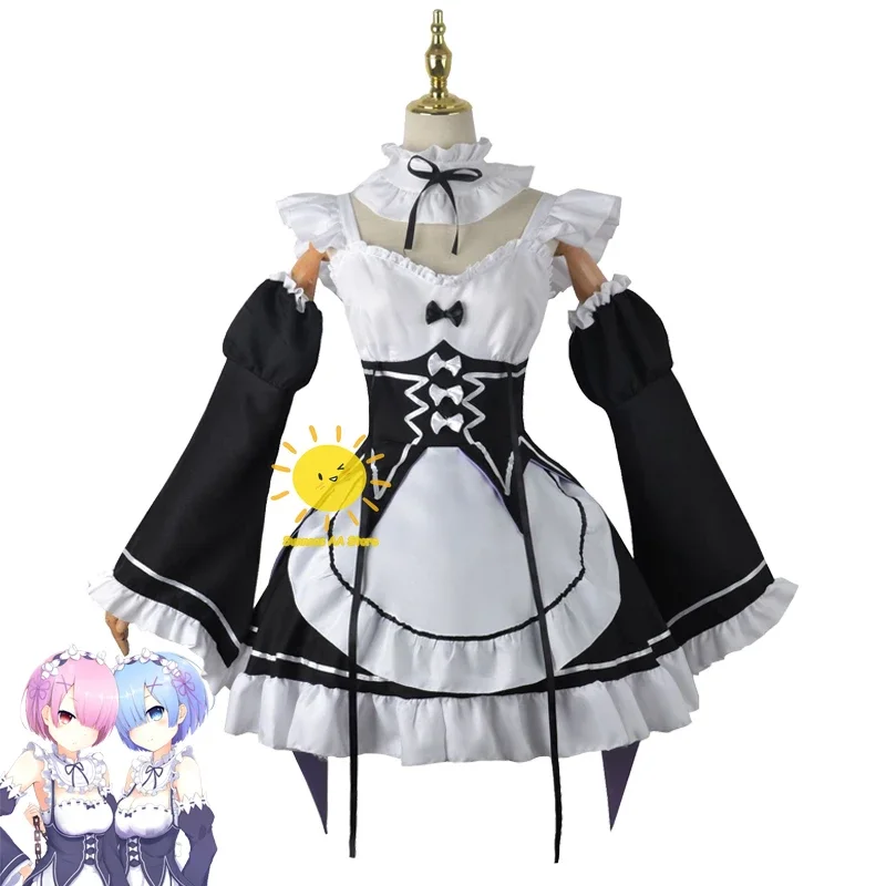 Anime Ram Rem Cosplay Re Life in un mondo diverso da Zero Cosplay Costume uniforme parrucca Ram Rem Halloween Party Cos donne ragazze