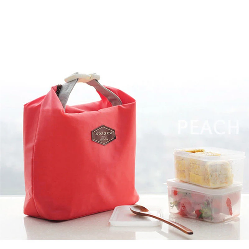 Insulated Lunch Bag Nylon Waterproof Lunch Boxes Tote Food Bags Thermal Cooler Picnic Food Storage Box Outing Food Carrying Bag