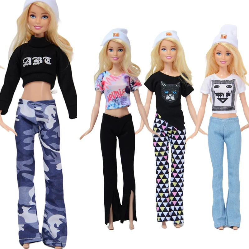 

1SET Doll Clothes Top + Trousers Business Suit Suitable For Barbie 11.8inch Doll Casual Clothing Accessories