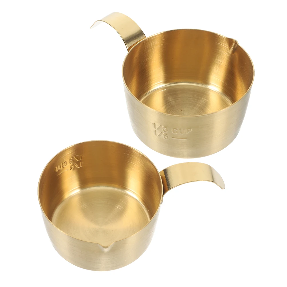 

2 Pcs Stainless Steel Extraction Cup Coffee Measuring for Latte Mixing Espresso Cups Pouring Dosing Don't Milk Frothing Pitcher