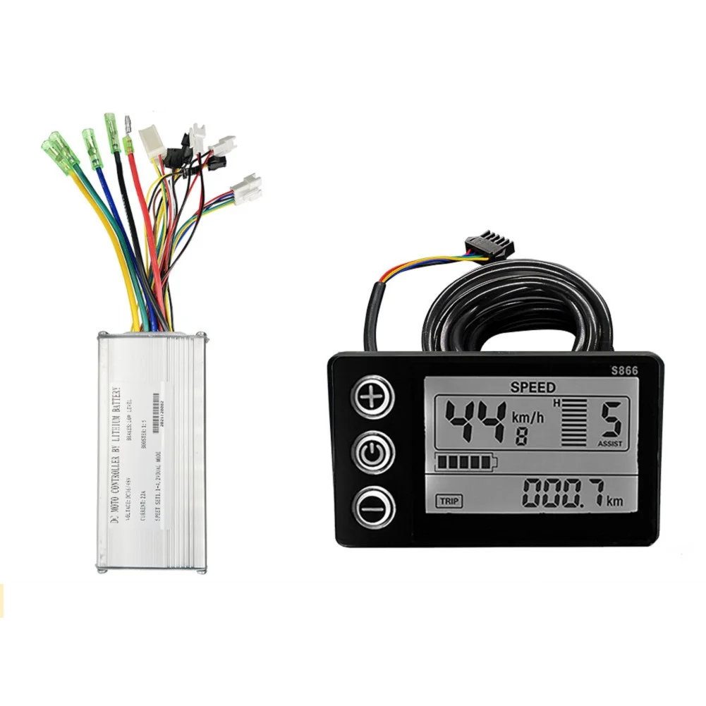 Controller Motor Controller Electric Scooter JN-22A LCD S866 ABS Black Display Panel Kit E-Bike 120*53*43mm 36-48V JN-22A New