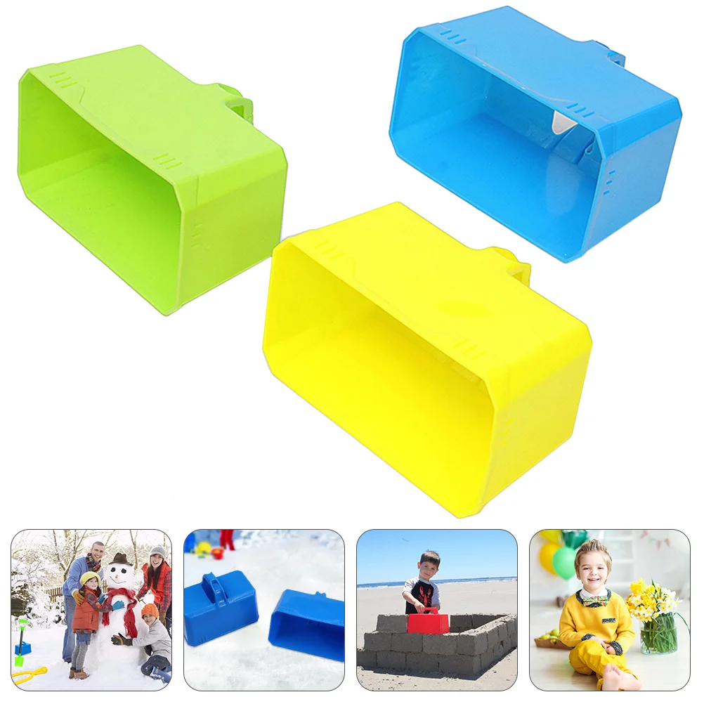 

3 Pcs Brick Model Castle Foundation DIY Mold Sand Block Kids Winter Toy Snow Making Snowball Fight Outdoor Maker Plastic