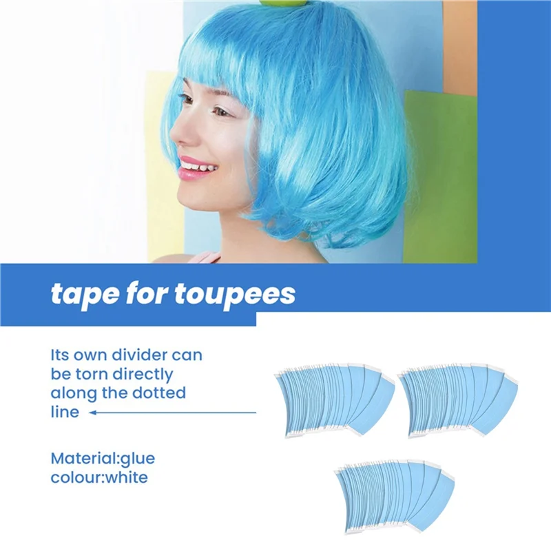

SANQ 108Pc/Lot Fixed Hair Double Tape Wig Adhesive Extended Hair Strip Waterproof For Toupee Lace Wig Film With Slitting Line