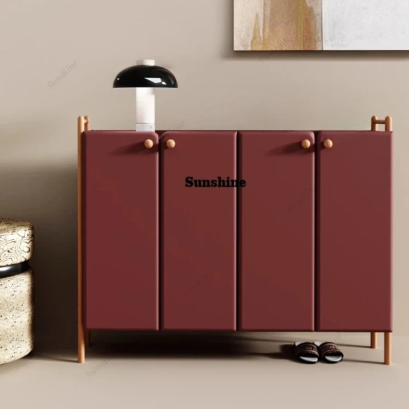 Large-capacity multi-layer oversized solid wood shoe cabinet household door, high-end, entrance, integratedY