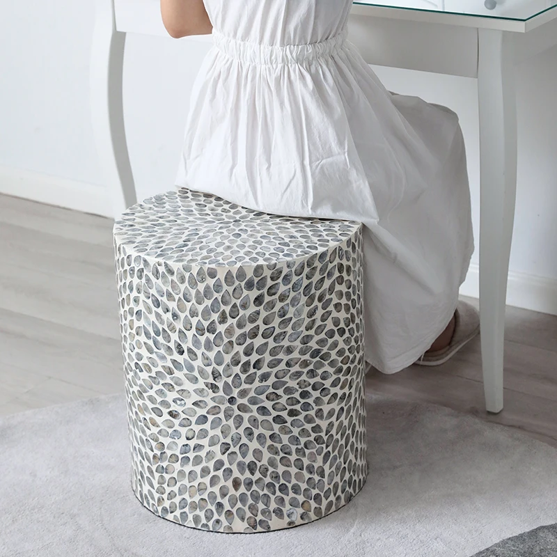 ديكور المنزل الإبداعية قذيفة طاولة جانبية الطابق ديكور غرفة المعيشة أريكة طاولة شاي هووسورمينغ هدايا صغيرة مستديرة خمر طاولات القهوة #3