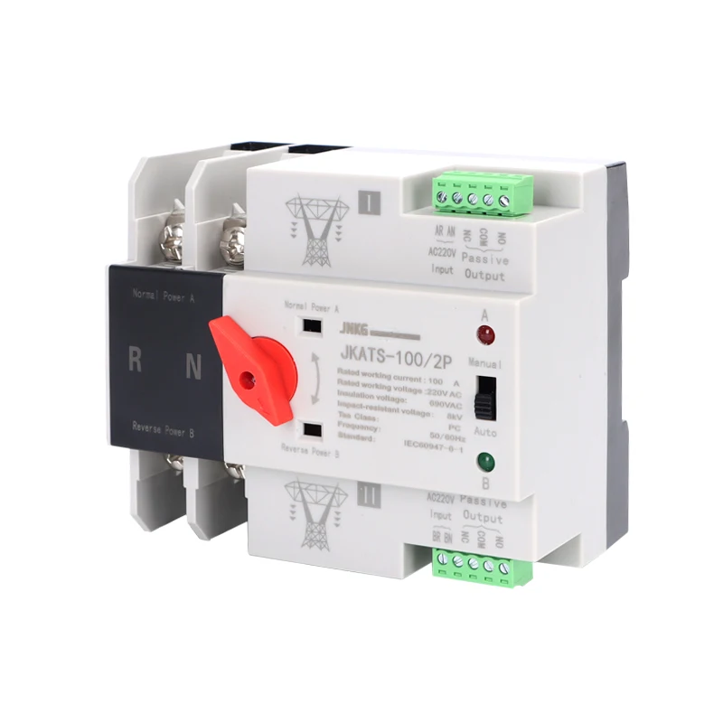 Transfer Switch 10A 16A 20A 25A 32A 40A 50A 63A 80A 100A 100 Amp  Pole 4P Photovoltaic Automatic PV ATS for Solar System