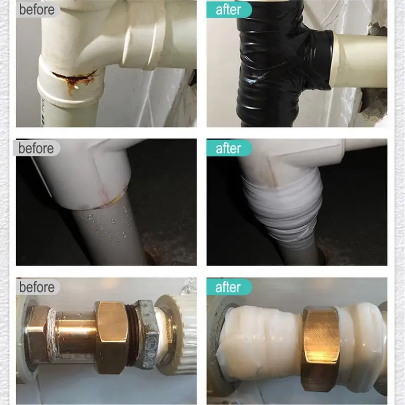 Silicone Rubber Tape Non-Adhesive Leak Tape Waterproof Insulating Silicone Grip Tape 1 Inch X 5 Ft Rubber Tape For Pipe Hose