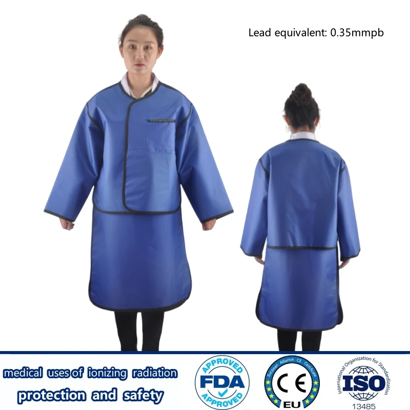 

X-ray radiological protection 0.35mmpb long sleeved lead vest and lead skirt ionizing radiation protective lead apron set