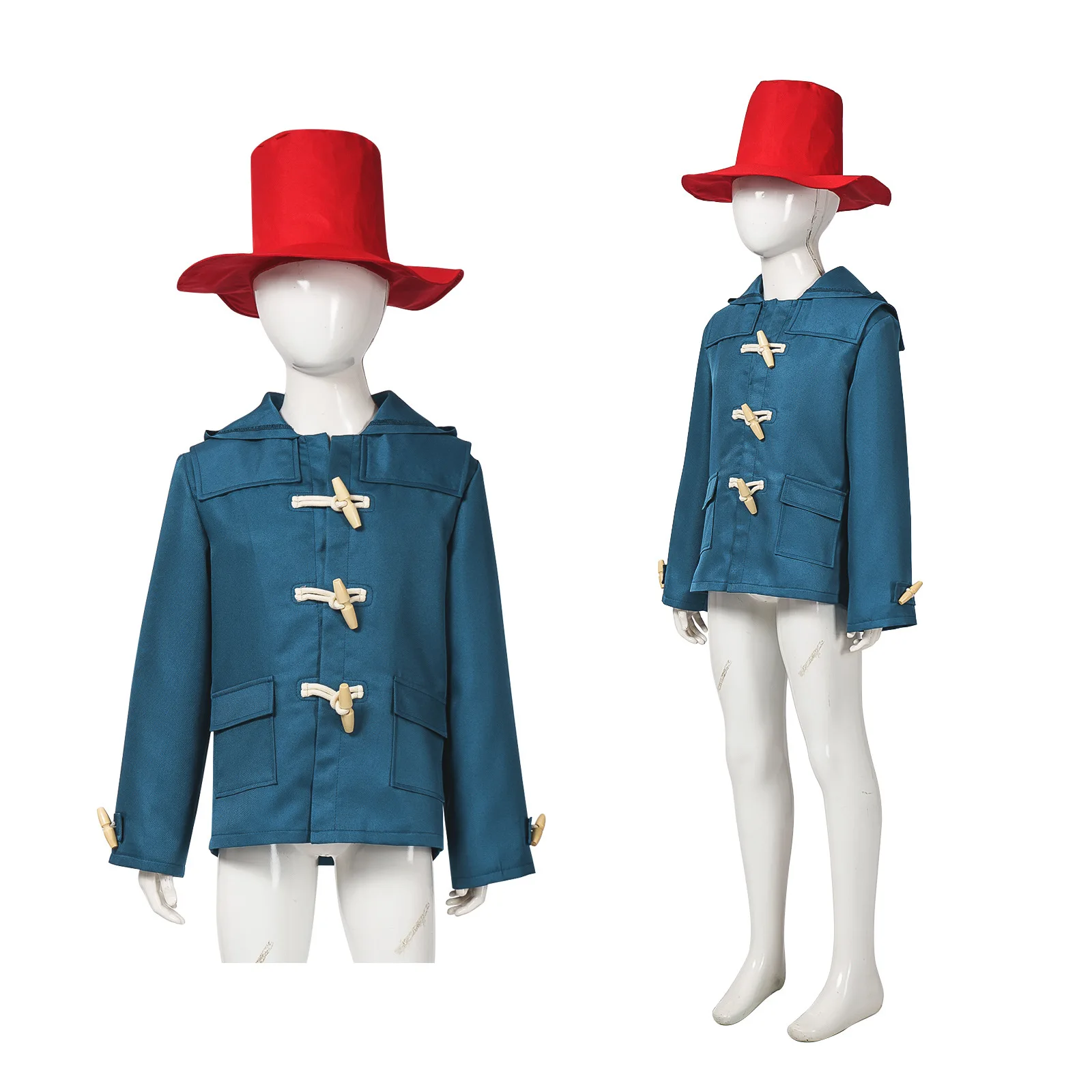 

Anime Bear Cosplay Movie Paddington Roleplay Costume Adult Kid Blue Coat Hat Suit Halloween Carnival Play Bear Clothes