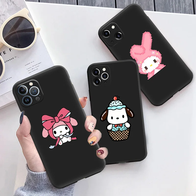 Soft Silicone Phone Case For iPhone 16 Pro Max 15 14 13 12 11 XR XS 7 8 Plus Sanrio MyMelody Pochacco Matte Print Protect Cover