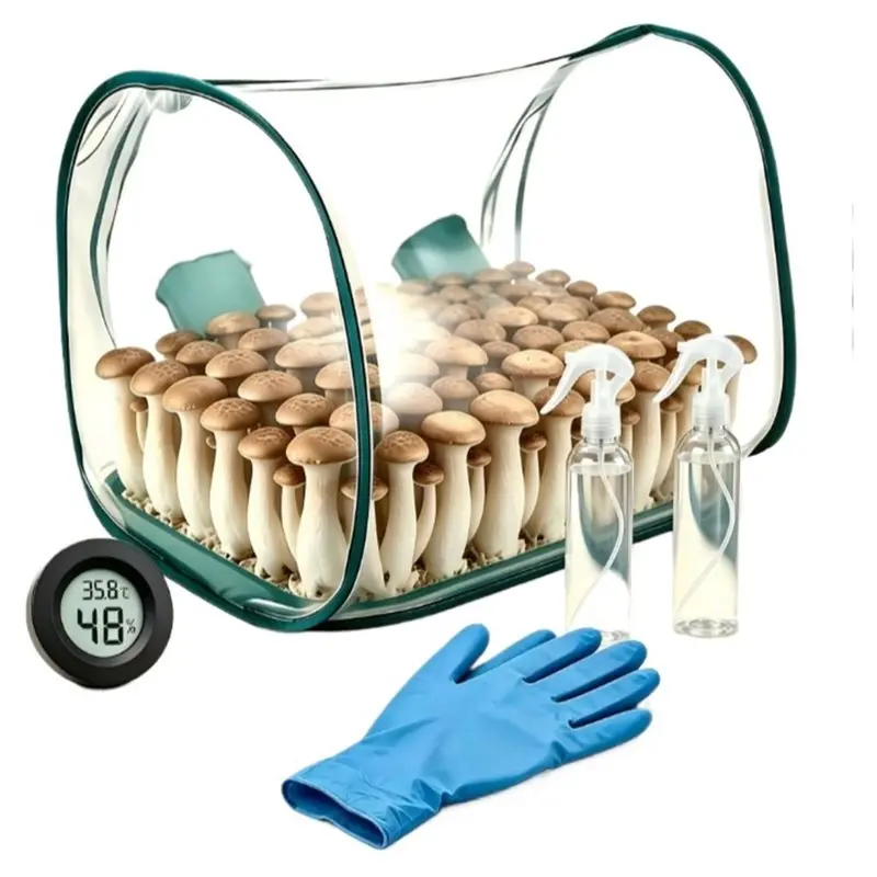 AWAH Mushroom Grow Tent Bounce Box Portable Foldable Air Box Static Air Mushroom Cultivation Tent With Gloves Bottle