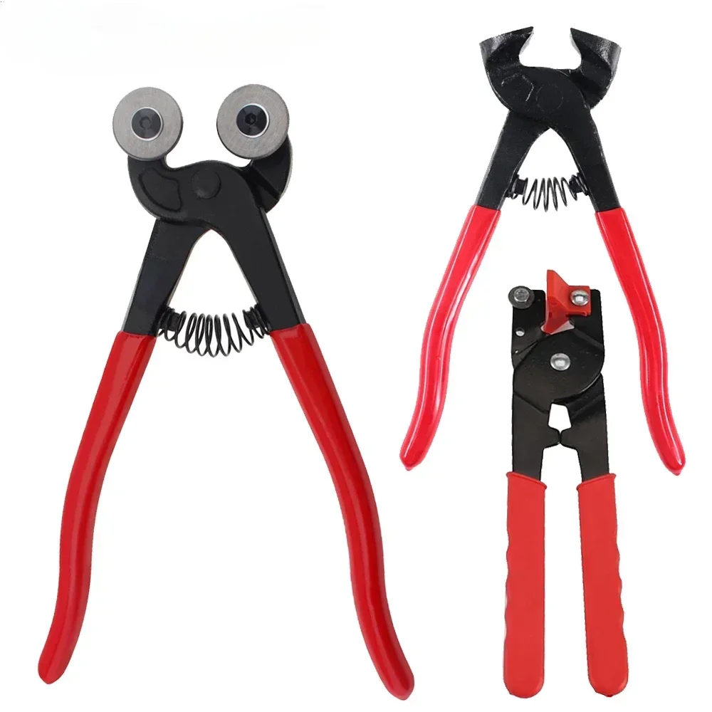 Glass Tile Mosaic Nippers Trimming Clamp Pliers Ceramics Heavy Duty Double Round Wheel Flat Nose Cutting Tongs Tools