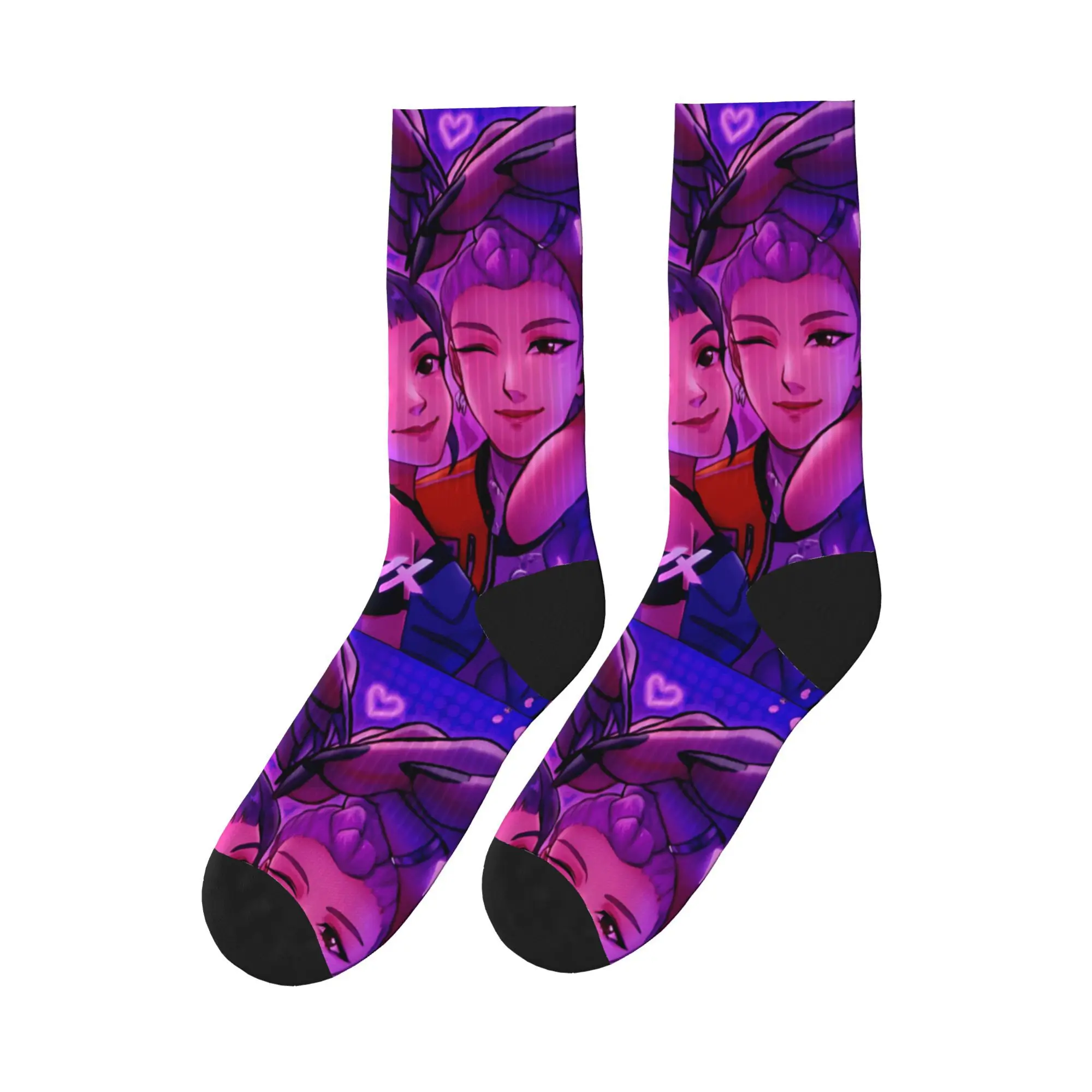 

Huntrix KPop Demon Hunters Heart Носки Элегантные чулки Зимние нескользящие носки для взрослых и мужчин Качественный дизайн Уличные носки