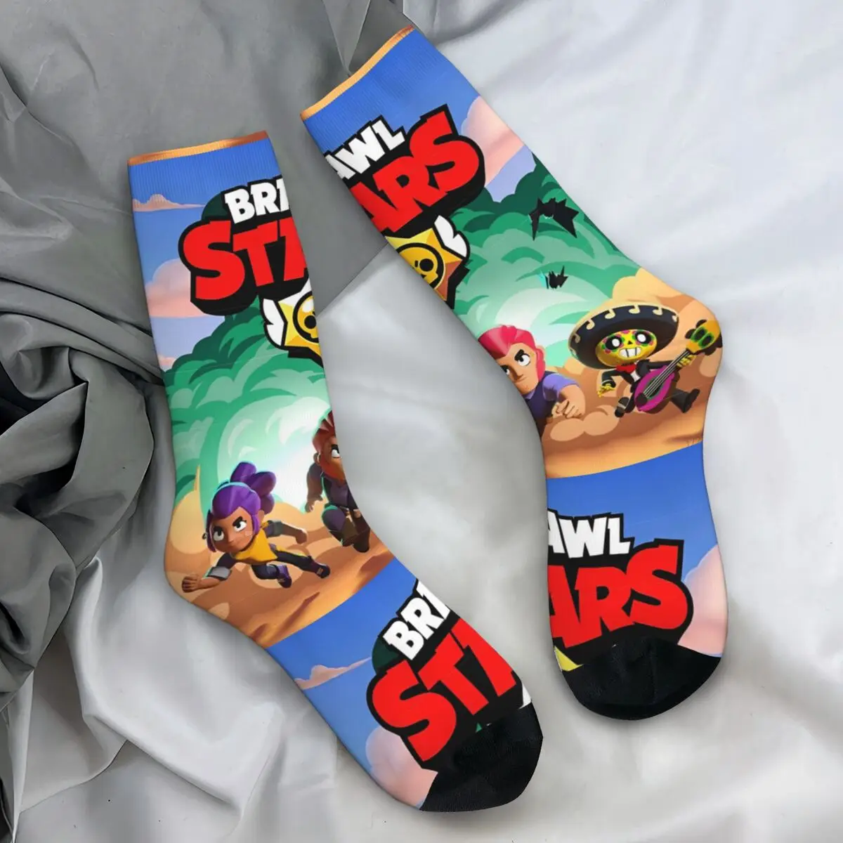 Brawling-Heros Socks Shot Video Game Leisure Stockings Men's High Quality Running Sports Socks Winter Design Anti Skid Socks