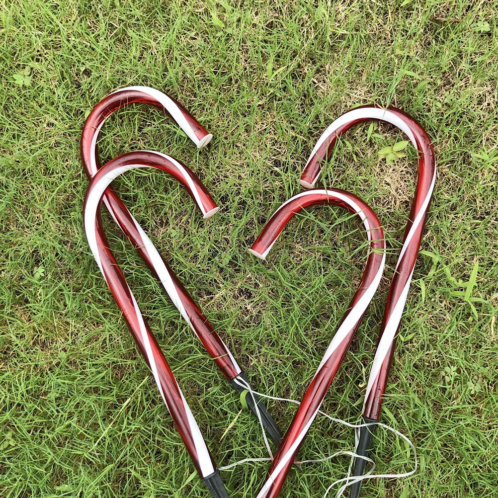 

5PCS LED Crutch Lamp Christmas Decor String Lights Waterproof Garden Ground Lawn Outdoor Operated Walking Stick