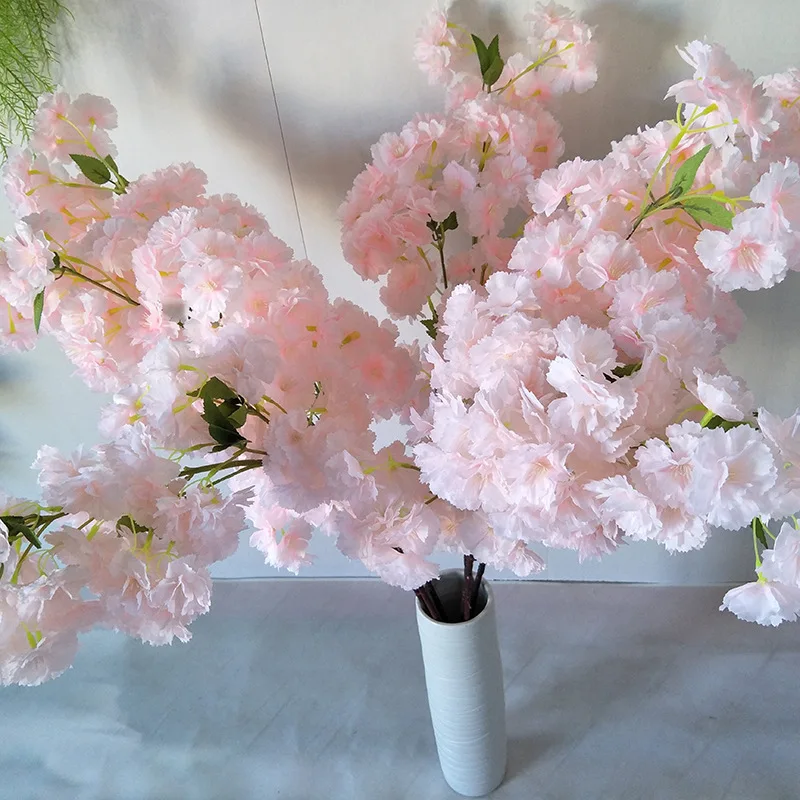 White Cherry Blossom Artificial Silk Flower garland wedding decorations Flower Bouquet for Wedding part Decoration