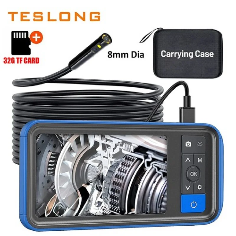 Teslong 8mm Dual Lens Endoscope Camera HD 1080P Borescope Inspection Camera 5M