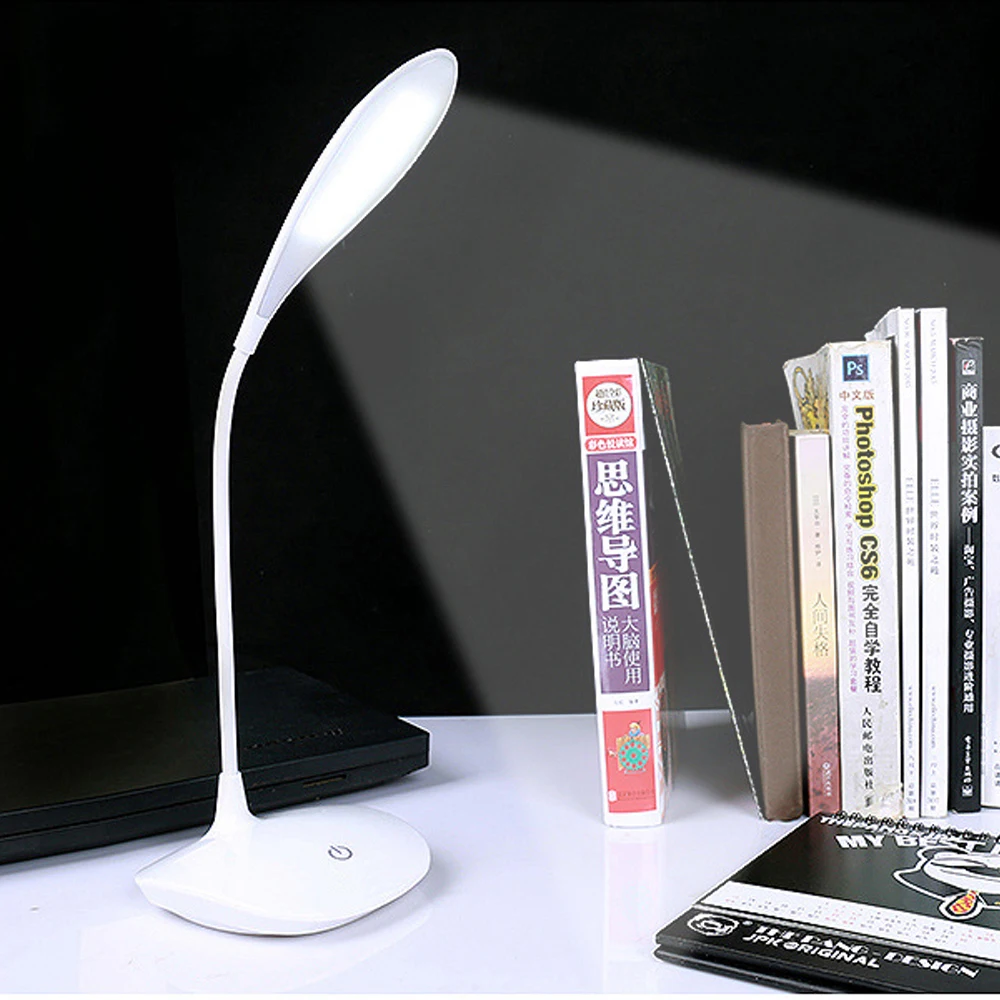 

Touch Switch Flexible LED Stand Desk Lamp Modern 3 Levels Dimming USB Charging Study Light Table Lamps for College Dorm Bedroom