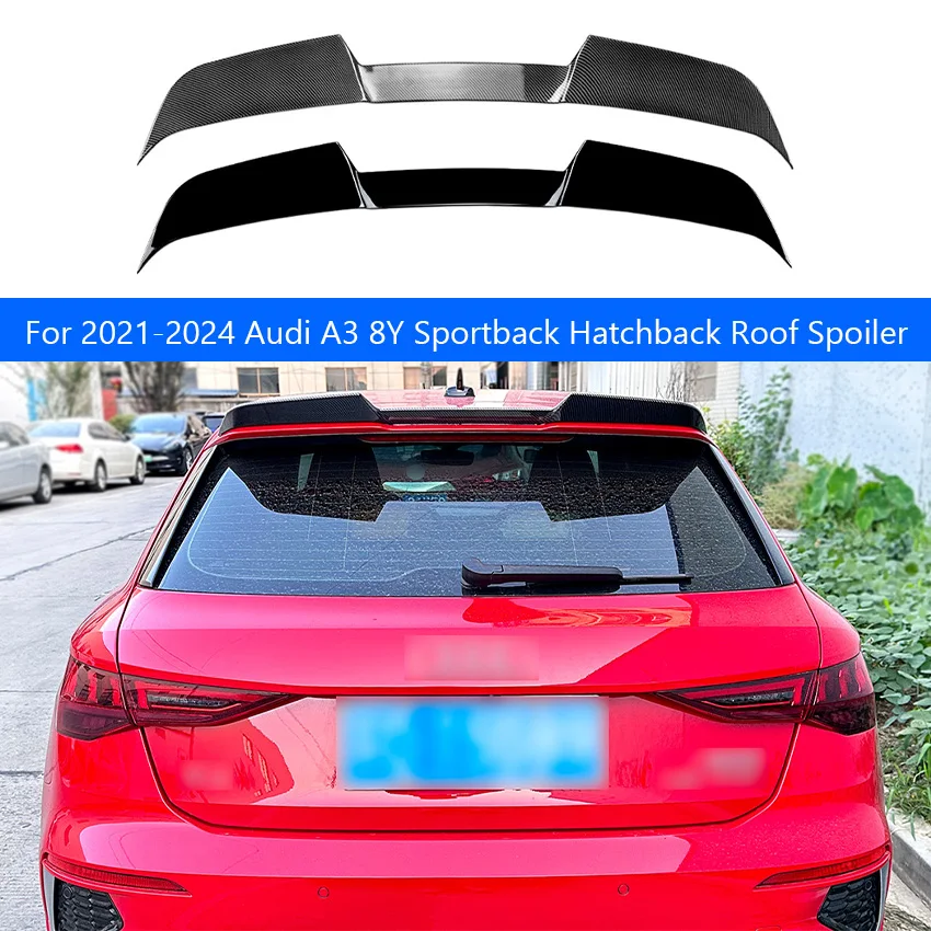 For 2021-2024 Audi A3 8Y Sportback Hatchback Car Rear Tailgate Spoiler  Rear Trunk Spoiler Kits Roof Wing Trim Accesseries