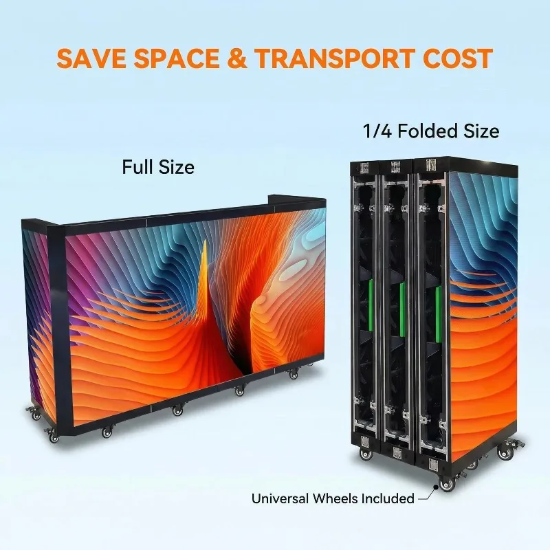 Table, portable folding DJ table, suitable for nightclub event stage rental LED display IP65 waterproof 5-year warranty