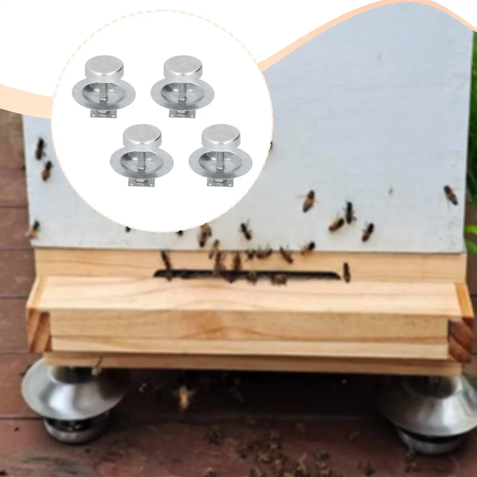 

Beehive Feet Stand Base Durable Zinc Plated Beekeeping Equipment Outdoor Hive Support Tool for Garden Apiary