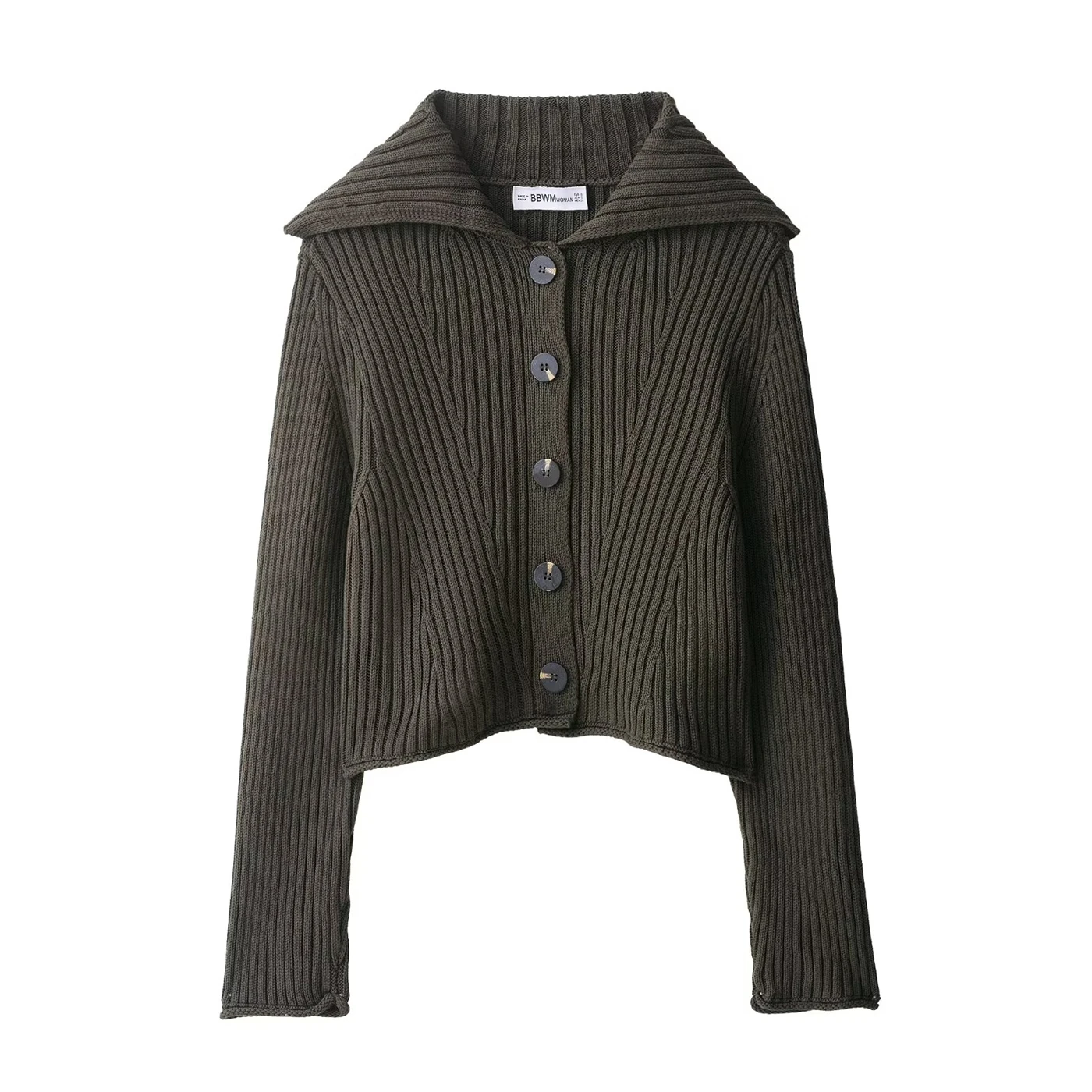 

Women's Knit Cardigan 2025 Fall New Arrival Women's Fashion Ribbed Button-Up Knit Jacket
