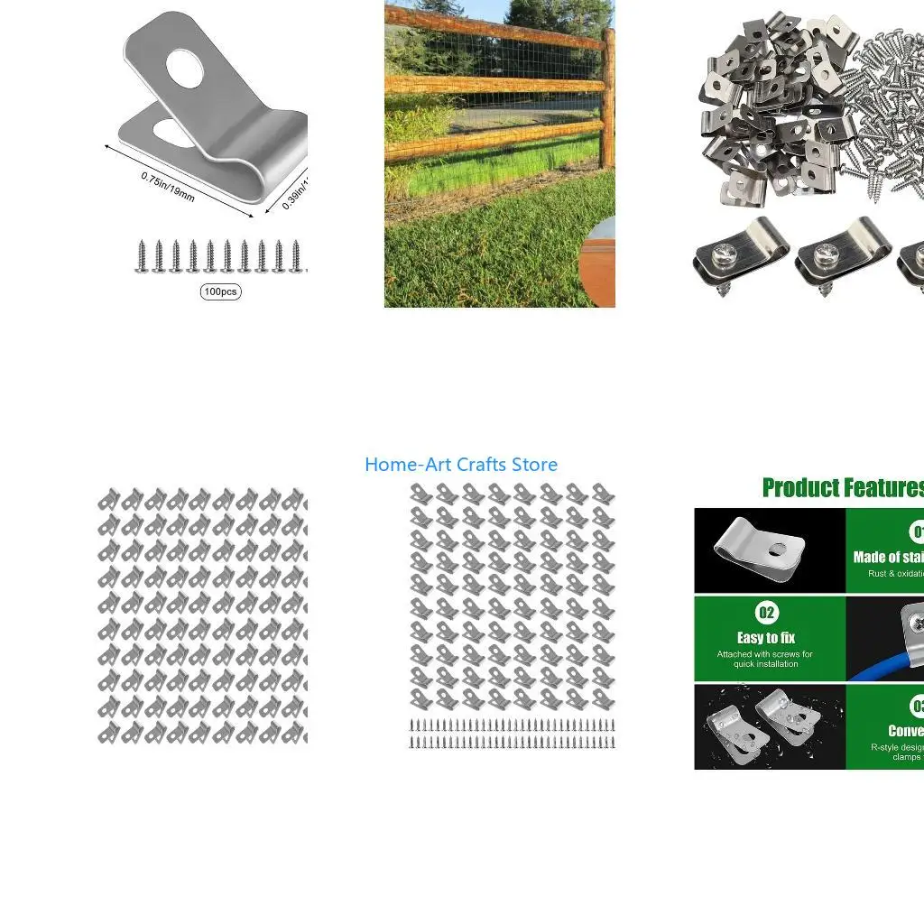 Y3NA 100Pieces Functional Wire Fence Holders Wire Clamps For Outdoor Applications